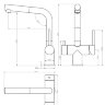 Смеситель для кухни под фильтр с выдвижным изливом GROCENBERG GB4097BL (Kerox Венгрия)