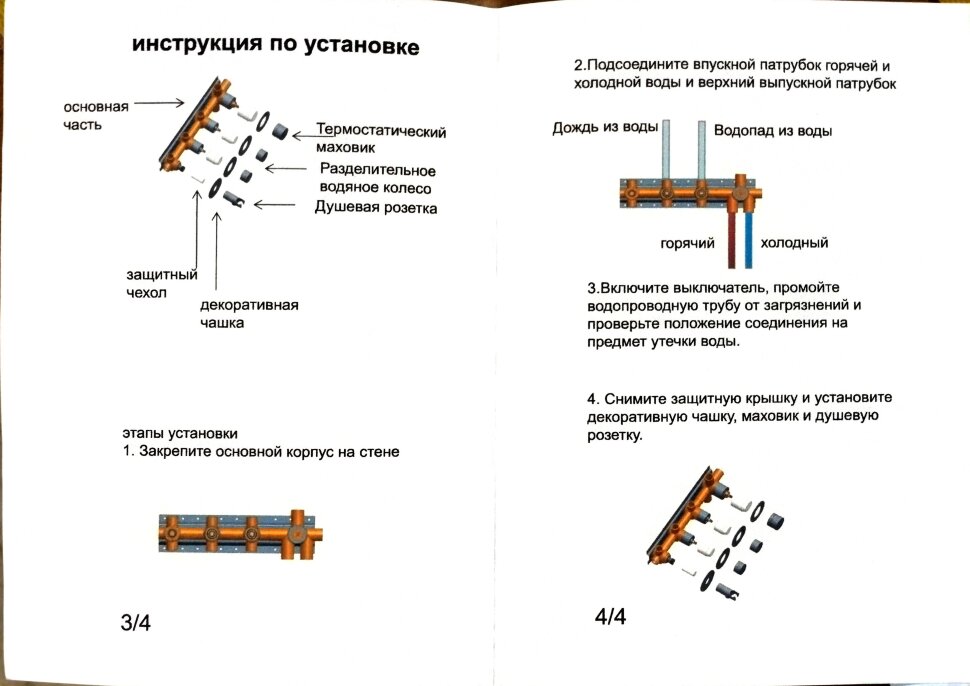 Душевая система скрытого монтажа Grocenberg GB5020CR с Термостатом Vernet (Франция)
