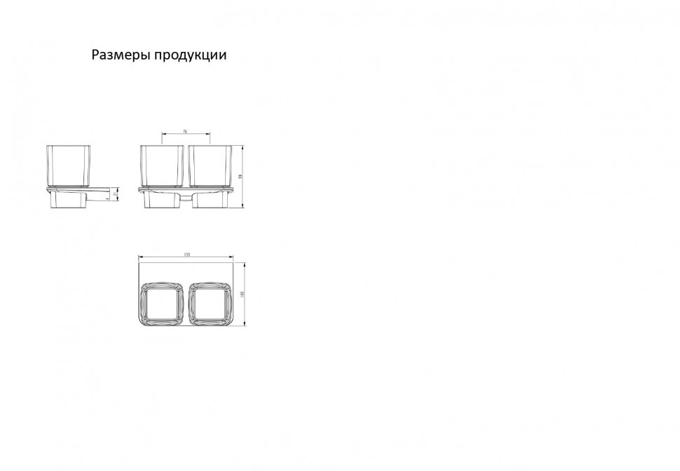 Настенный стакан двойной Grocenberg AC0056GO