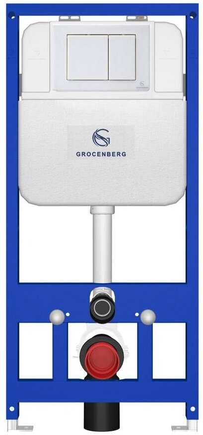 Инсталляция для унитаза с кнопкой для смыва Grocenberg GS3050-KP3080W Белый