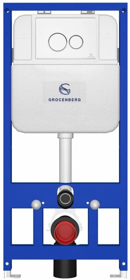 Инсталляция для унитаза с кнопкой для смыва Grocenberg GS3050-KP3090W Белый